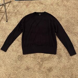 Minnie Rose Navy Blue Cashmere Crewneck Sweater, Size Medium